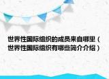世界性国际组织的成员来自哪里（世界性国际组织有哪些简介介绍）