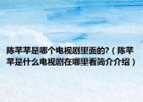 陈芊芊是哪个电视剧里面的?（陈芊芊是什么电视剧在哪里看简介介绍）