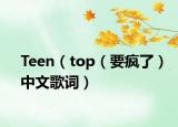 Teen（top（要疯了）中文歌词）