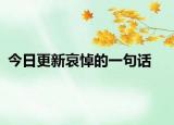 今日更新哀悼的一句话