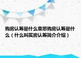 购房认筹是什么意思购房认筹是什么（什么叫买房认筹简介介绍）