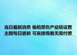 当日最新消息 偷拍黑色产业链设置主题每日更新 可直接观看无需付费