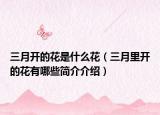 三月开的花是什么花（三月里开的花有哪些简介介绍）