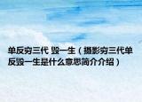 单反穷三代 毁一生（摄影穷三代单反毁一生是什么意思简介介绍）