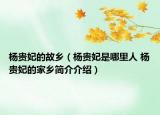 杨贵妃的故乡（杨贵妃是哪里人 杨贵妃的家乡简介介绍）