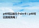 p40可以放几个sim卡（p40可以反向充电）