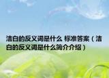 洁白的反义词是什么 标准答案（洁白的反义词是什么简介介绍）