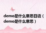 demo是什么意思日语（demo是什么意思）