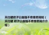 天行健君子以自强不息意思简短（天行健 君子以自强不息意思简介介绍）
