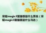 荣耀magic3至臻版是什么系统（荣耀magic3至臻版是什么马达）