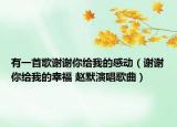 有一首歌谢谢你给我的感动（谢谢你给我的幸福 赵默演唱歌曲）