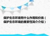 保护生态环境有什么作用和价值（保护生态环境的重要性简介介绍）