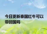 今日更新泰国红牛可以带回国吗