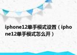 iphone12单手模式设置（iphone12单手模式怎么开）