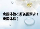 出国体检乙肝各国要求（出国体检）