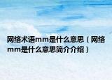 网络术语mm是什么意思（网络mm是什么意思简介介绍）