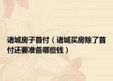 诸城房子首付（诸城买房除了首付还要准备哪些钱）