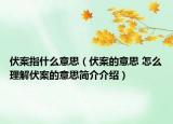 伏案指什么意思（伏案的意思 怎么理解伏案的意思简介介绍）