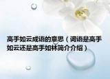 高手如云成语的意思（词语是高手如云还是高手如林简介介绍）