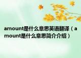 amount是什么意思英语翻译（amount是什么意思简介介绍）