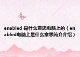 enabled 是什么意思电脑上的（enabled电脑上是什么意思简介介绍）