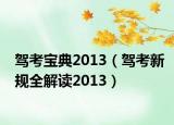 驾考宝典2013（驾考新规全解读2013）