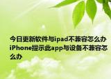 今日更新软件与ipad不兼容怎么办 iPhone提示此app与设备不兼容怎么办