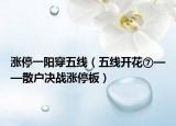 涨停一阳穿五线（五线开花⑦——散户决战涨停板）