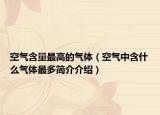 空气含量最高的气体（空气中含什么气体最多简介介绍）