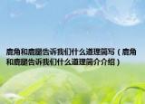 鹿角和鹿腿告诉我们什么道理简写（鹿角和鹿腿告诉我们什么道理简介介绍）