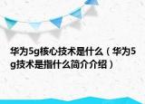 华为5g核心技术是什么（华为5g技术是指什么简介介绍）