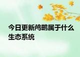 今日更新鸬鹚属于什么生态系统