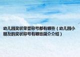 幼儿园奖状荣誉称号都有哪些（幼儿园小朋友的奖状称号有哪些简介介绍）