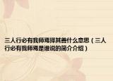 三人行必有我师焉择其善什么意思（三人行必有我师焉是谁说的简介介绍）