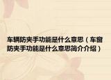 车辆防夹手功能是什么意思（车窗防夹手功能是什么意思简介介绍）