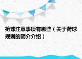 抢球注意事项有哪些（关于荷球规则的简介介绍）