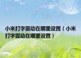 小米打字震动在哪里设置（小米打字震动在哪里设置）