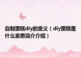 自制蛋糕diy的意义（diy蛋糕是什么意思简介介绍）