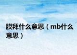 膜拜什么意思（mb什么意思）