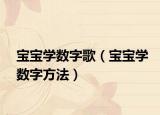 宝宝学数字歌（宝宝学数字方法）