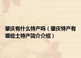 肇庆有什么特产吗（肇庆特产有哪些土特产简介介绍）