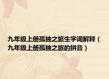 九年级上册孤独之旅生字词解释（九年级上册孤独之旅的拼音）