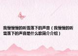 我慢慢慢的听雪落下的声音（我慢慢的听雪落下的声音是什么歌简介介绍）