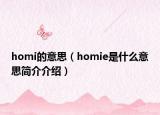 homi的意思（homie是什么意思简介介绍）