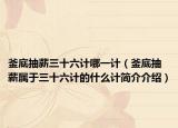 釜底抽薪三十六计哪一计（釜底抽薪属于三十六计的什么计简介介绍）
