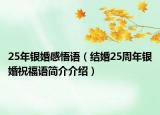 25年银婚感悟语（结婚25周年银婚祝福语简介介绍）