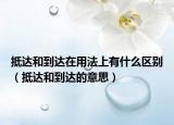抵达和到达在用法上有什么区别（抵达和到达的意思）