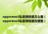opporeno5私密保险箱怎么看（opporeno5私密保险箱在哪里）