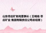 山东枣庄矿务局董事长（王明南 枣庄矿业 集团有限责任公司总经理）