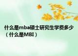什么是mba硕士研究生学费多少（什么是MBI）